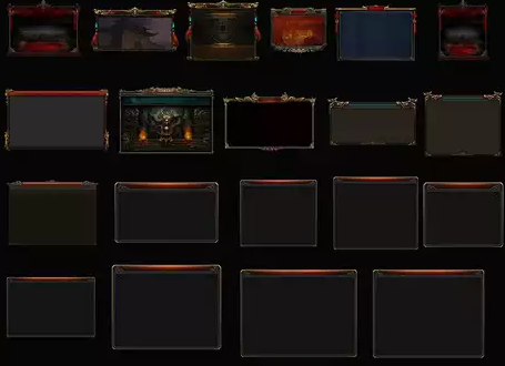 UI界面npc对话边框面板996GOMGEE引擎传奇素材dhk002